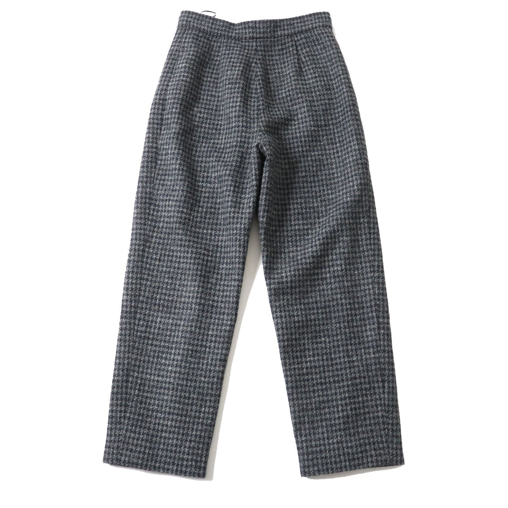 Chanel Wool Tweed Pants COCO Mark Gray 36