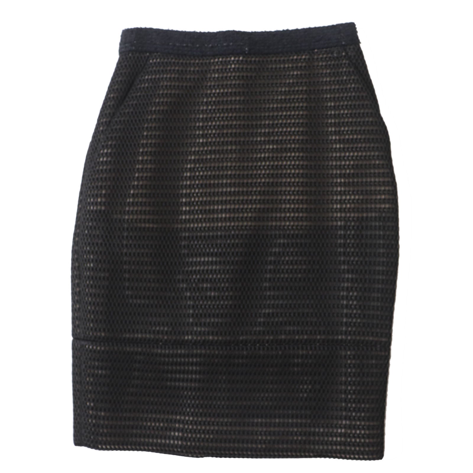 Chanel Nylon Silk Tight Skirt Black 34