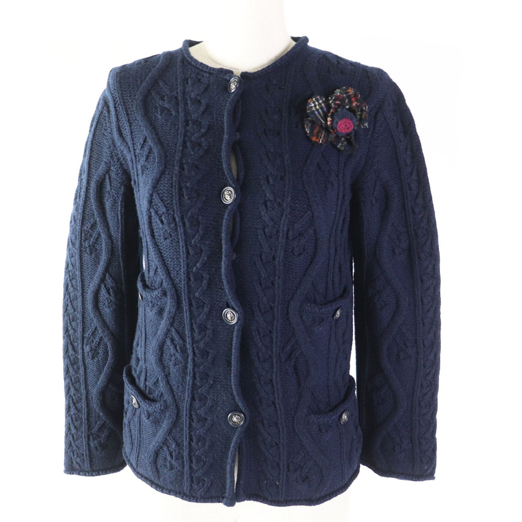 Chanel Cashmere Cable Knit igan Navy