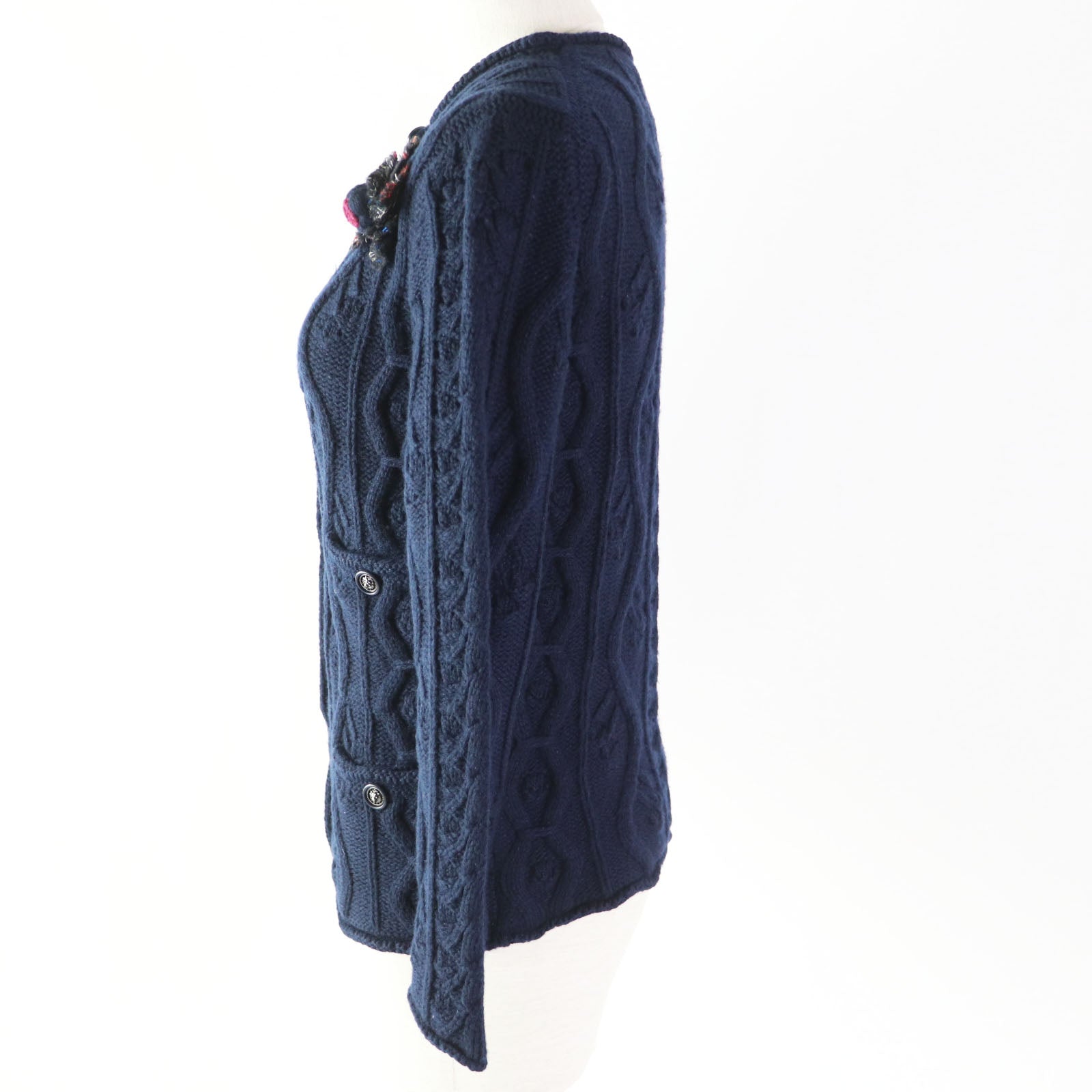 Chanel Cashmere Cable Knit igan Navy