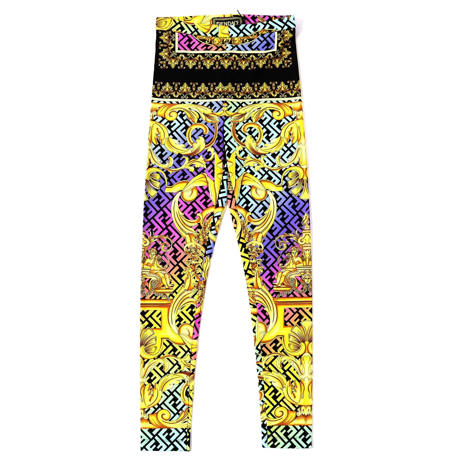 FENDI FENDACE Baroque Leggings Spats Multicolor Women