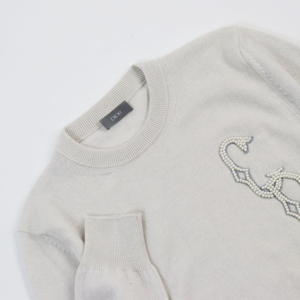 Dior Cashmere Knit Sweater Gray XS