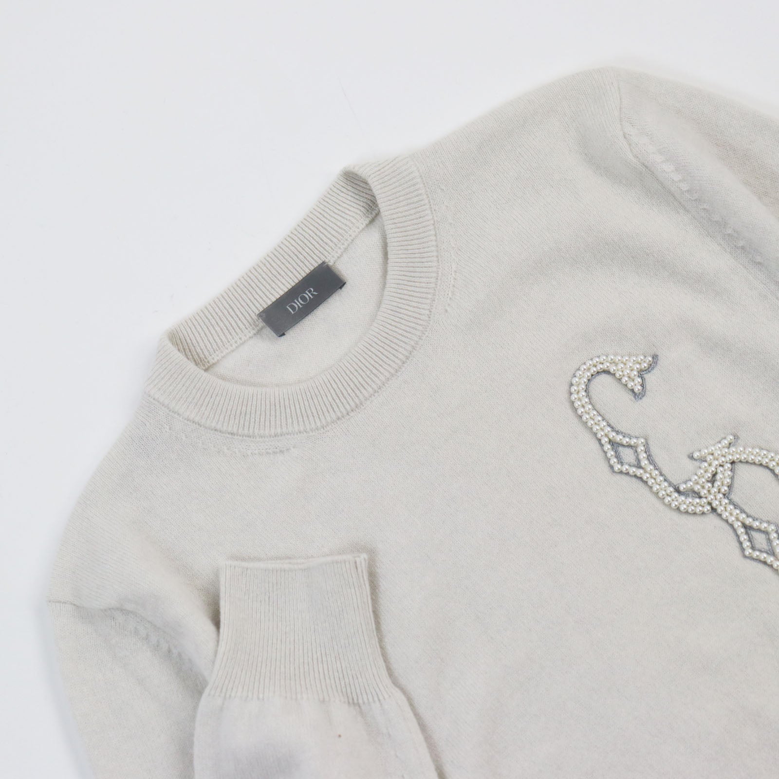 Dior Cashmere Knit Sweater Gray XS