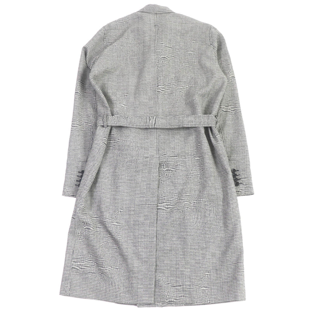 Dior Wool Houndstooth Chesterfield Coat 44