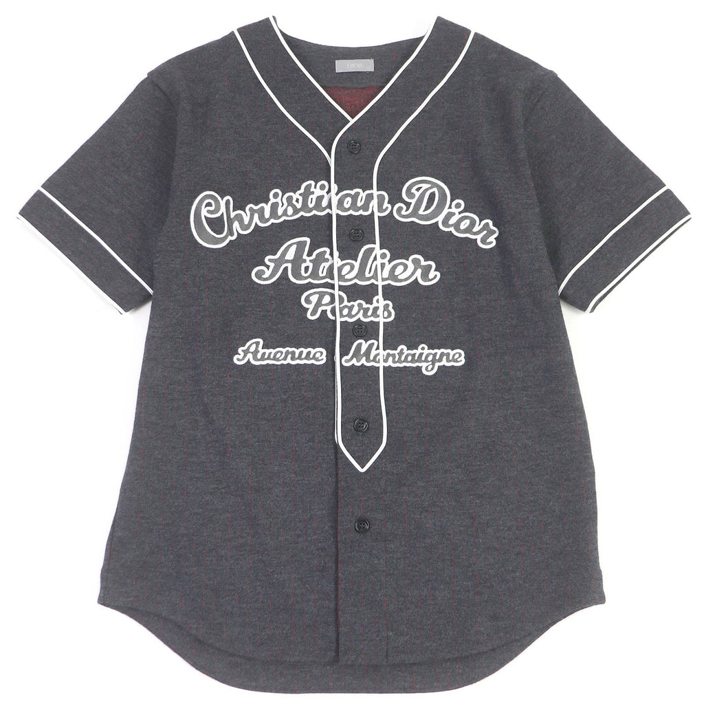 Dior Wool Cotton Striped Baseball Shirt S