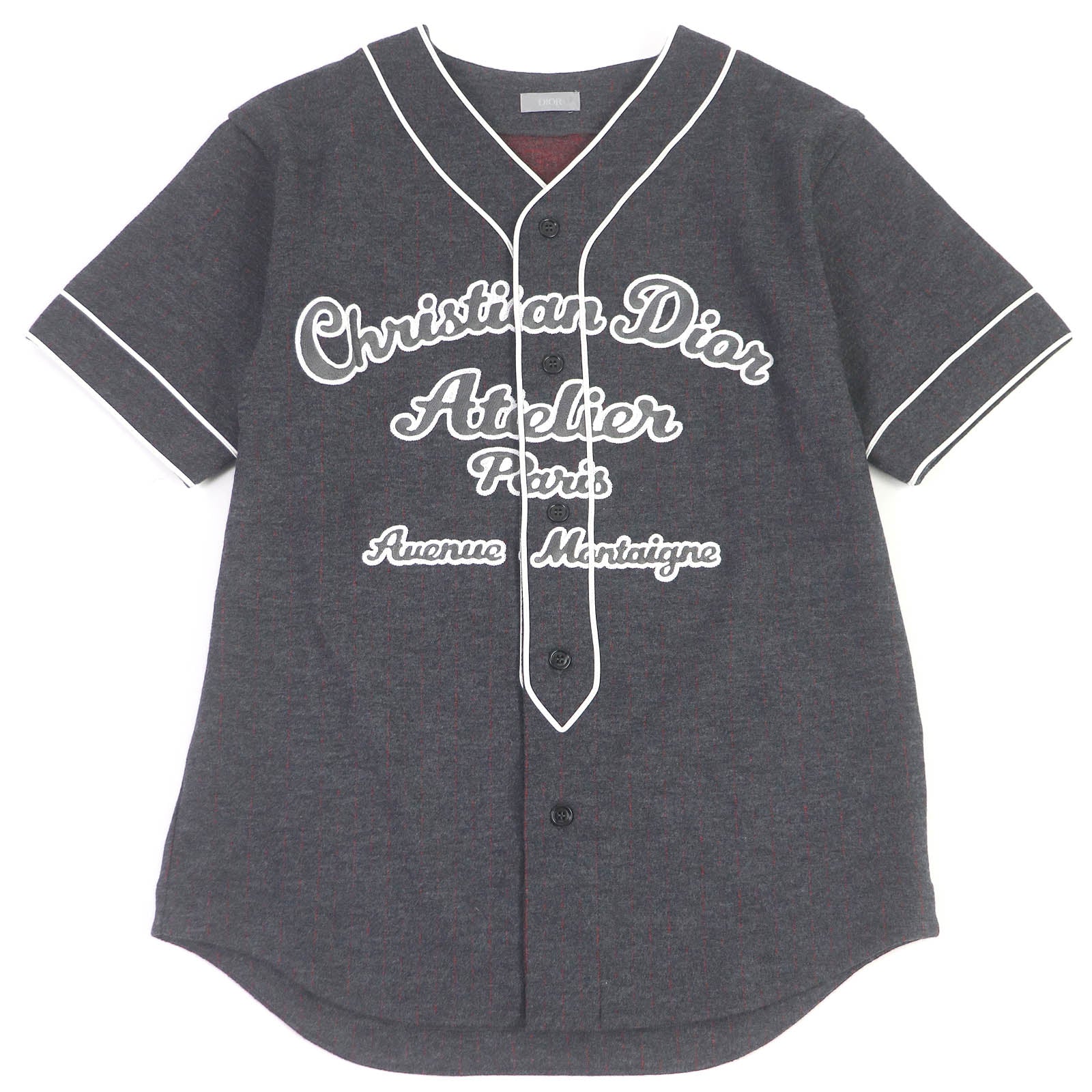 Dior Wool Cotton Striped Baseball Shirt S