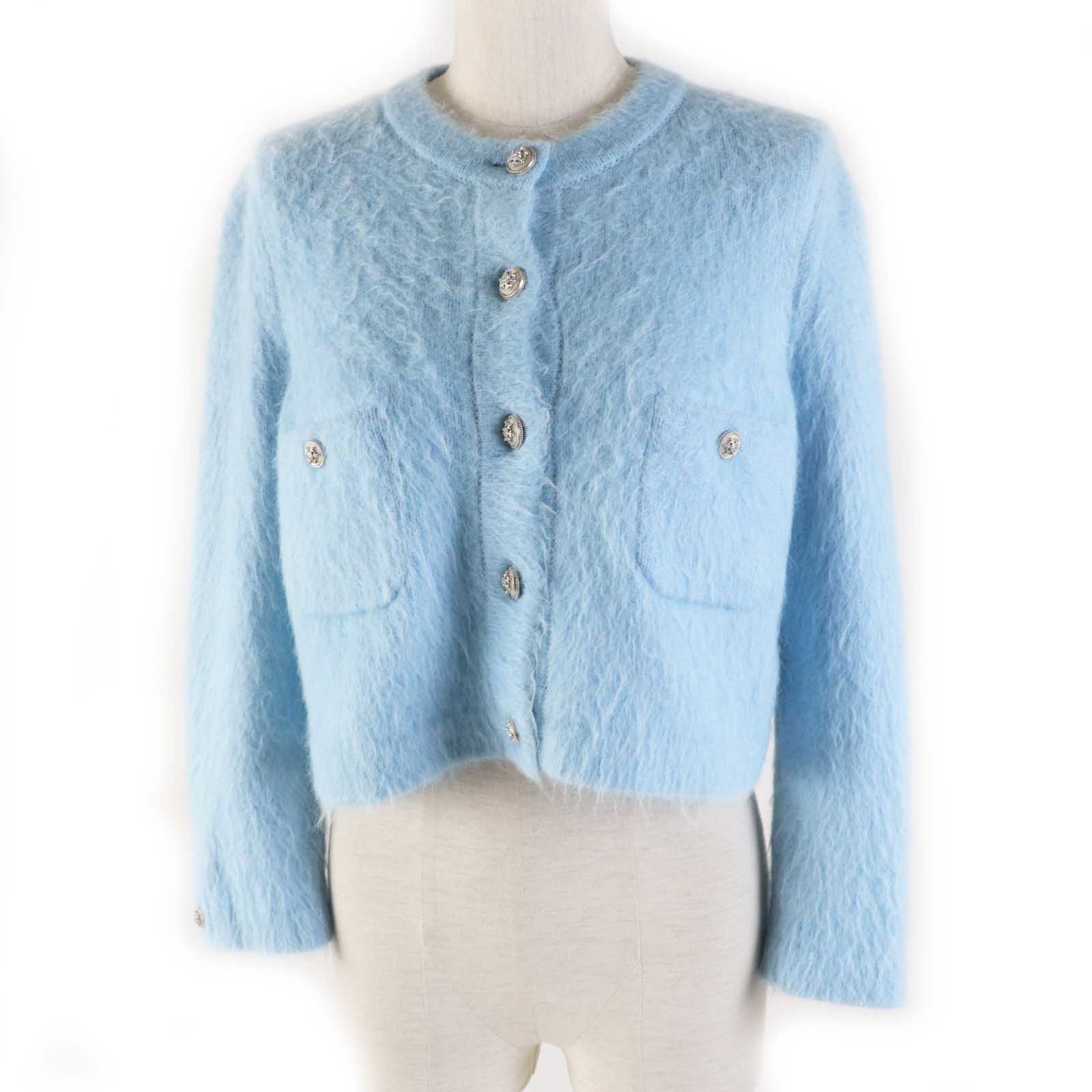 Chanel Cashmere Alpaca Knit igan 36 COCO Button