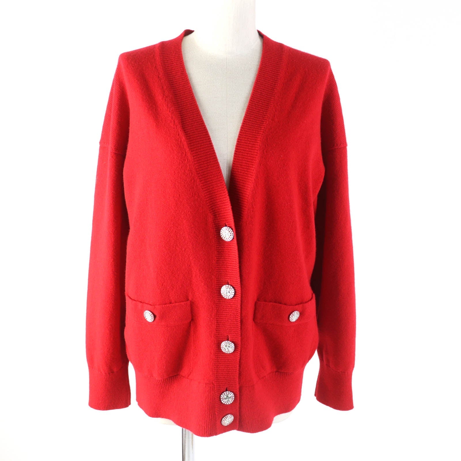 Chanel Cashmere V-neck igan with Jewel Buttons