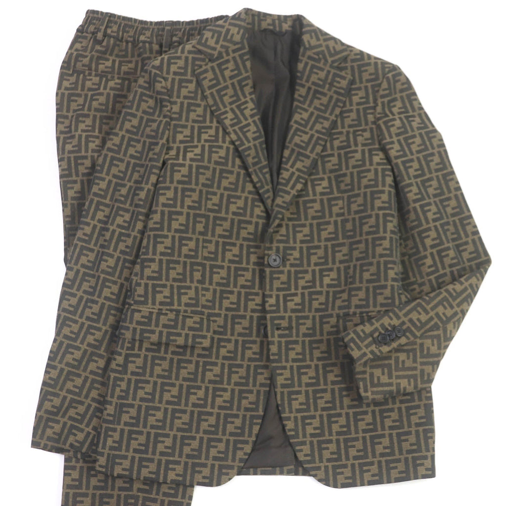 Fendi FF Logo Zucca Print Suit Brown 44