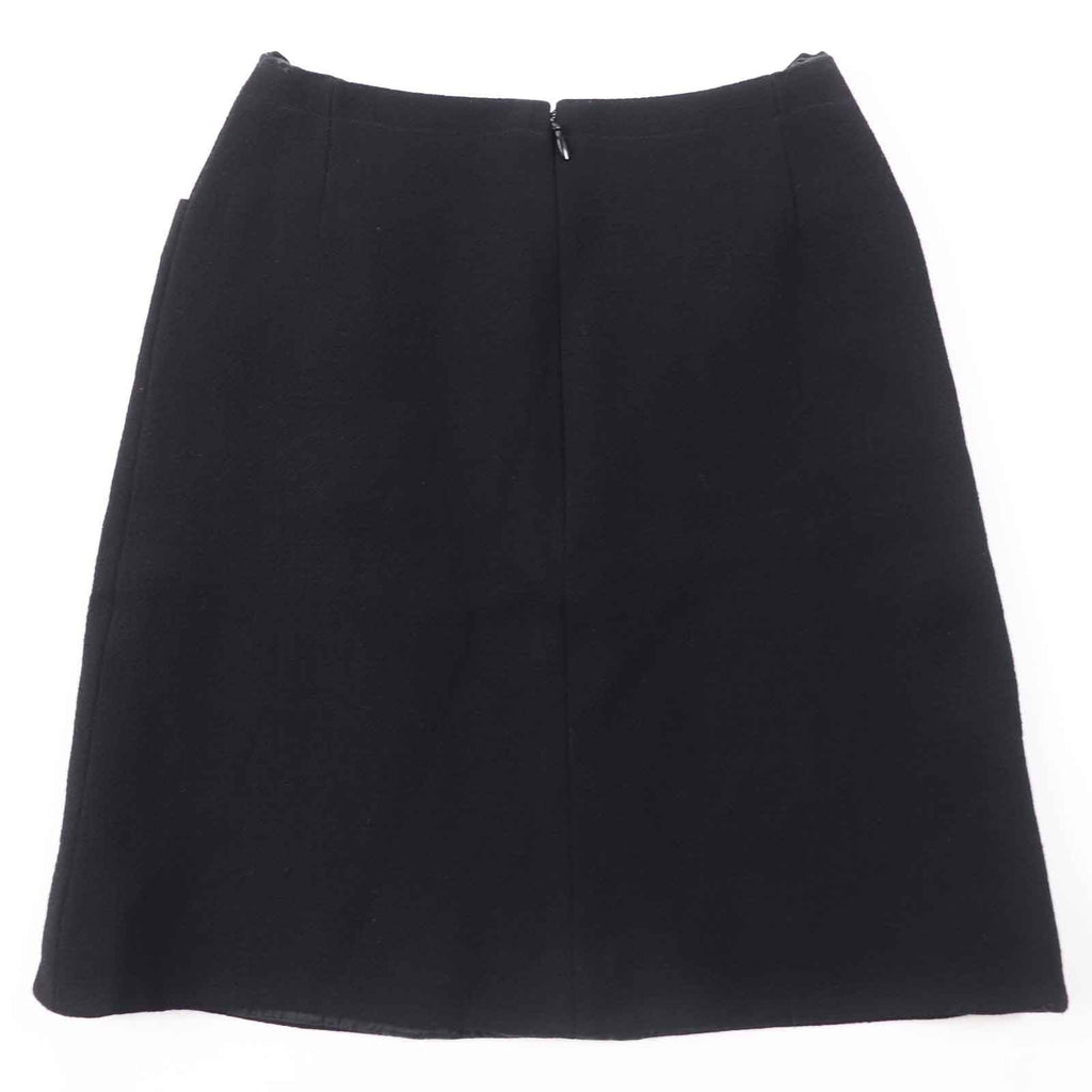 Chanel Vintage Wool Tweed Skirt Black 36