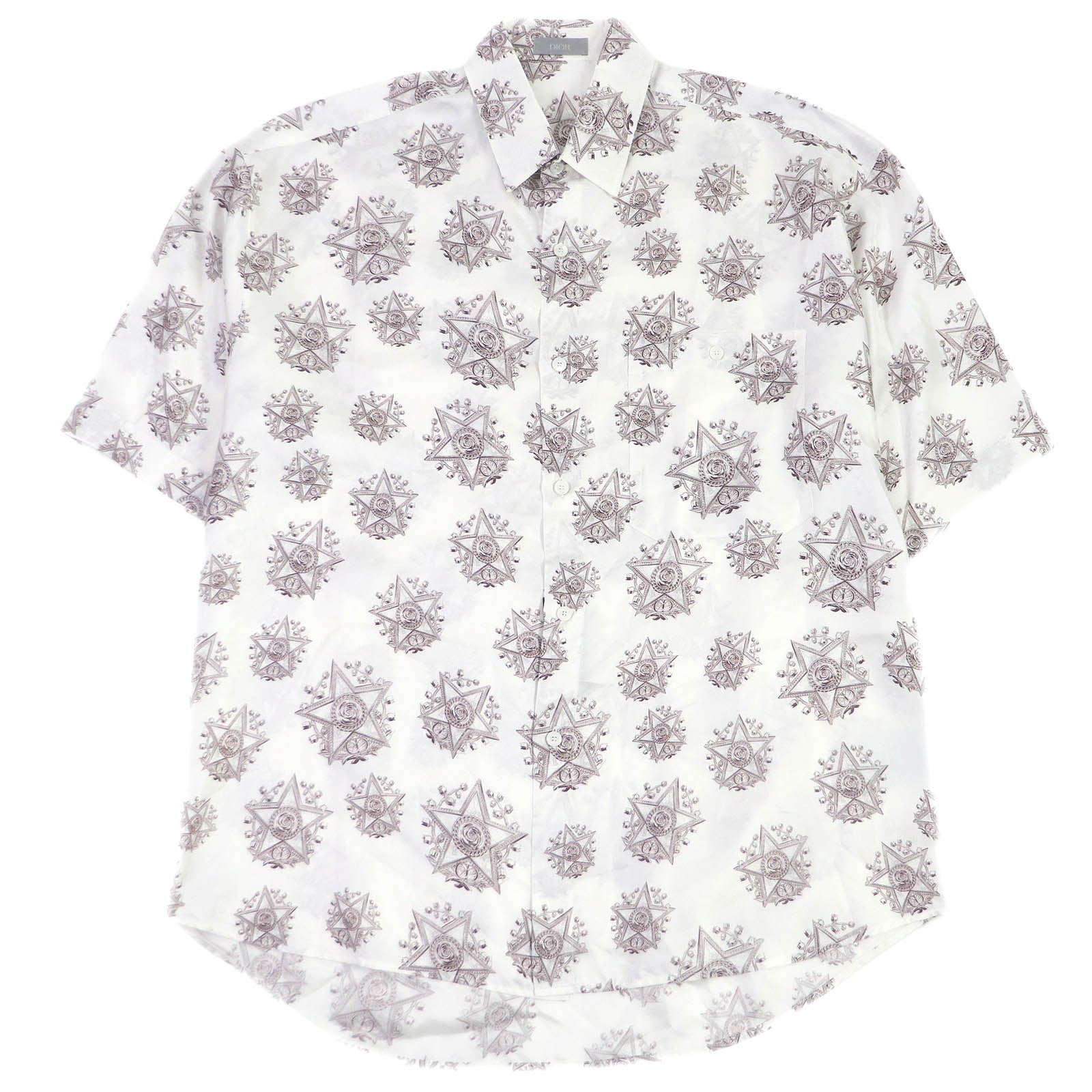Dior Silk Etoile Pattern Short Sleeve Shirt