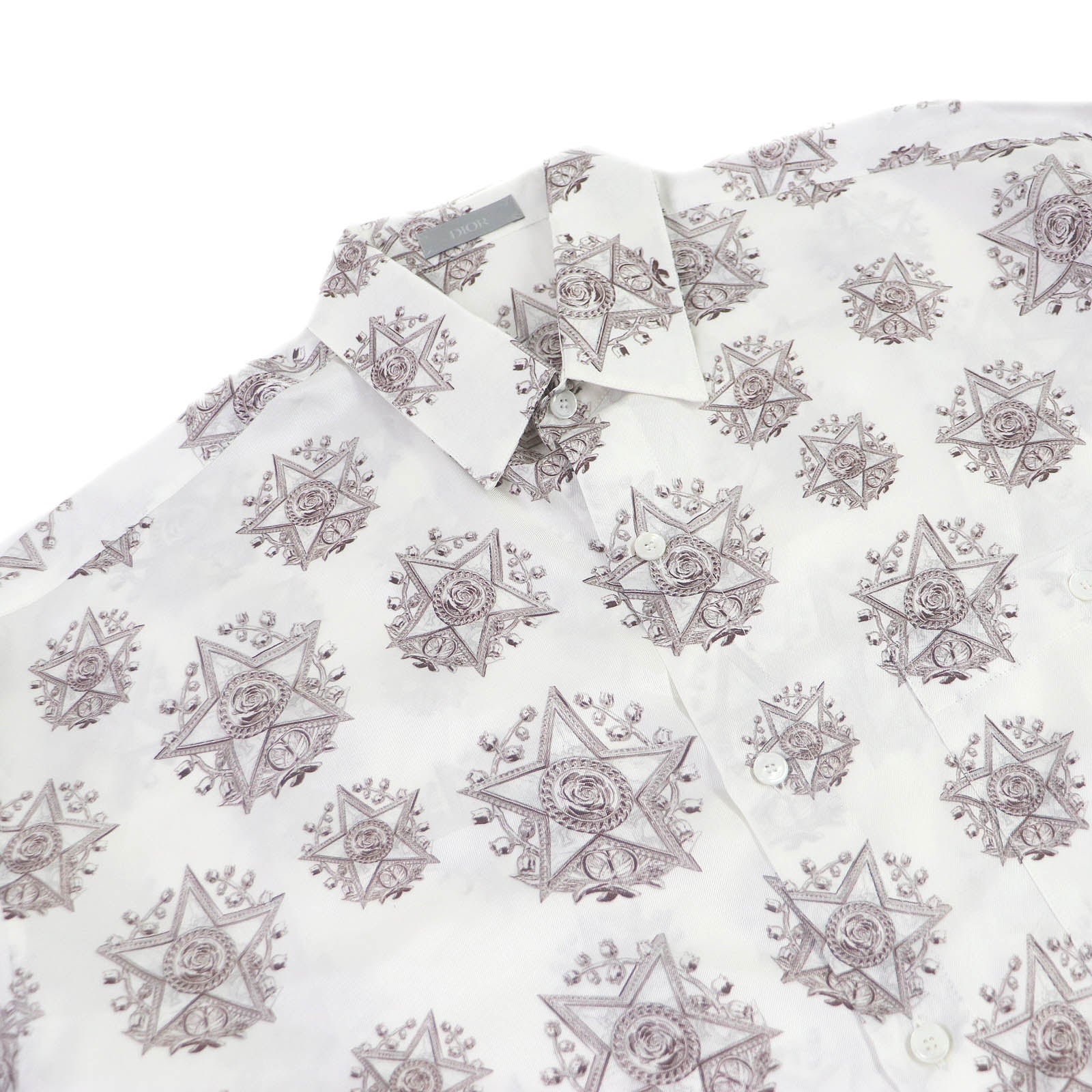 Dior Silk Etoile Pattern Short Sleeve Shirt