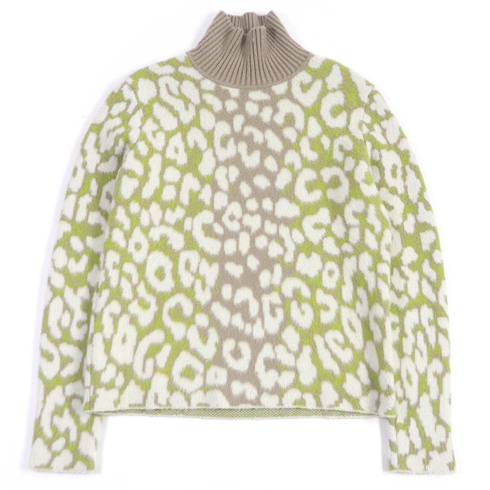 Dior Leopard Cashmere High Neck Sweater M