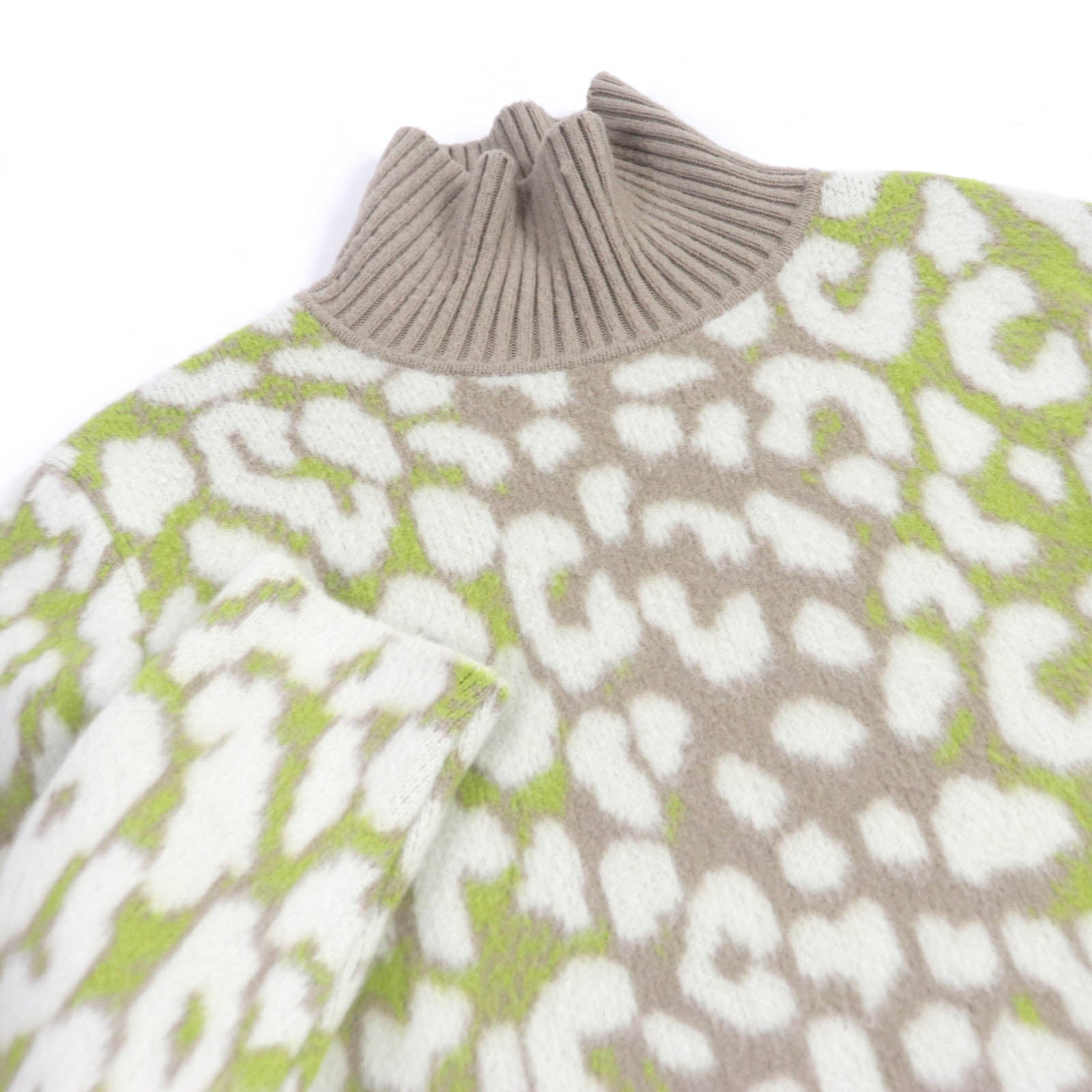 Dior Leopard Cashmere High Neck Sweater M