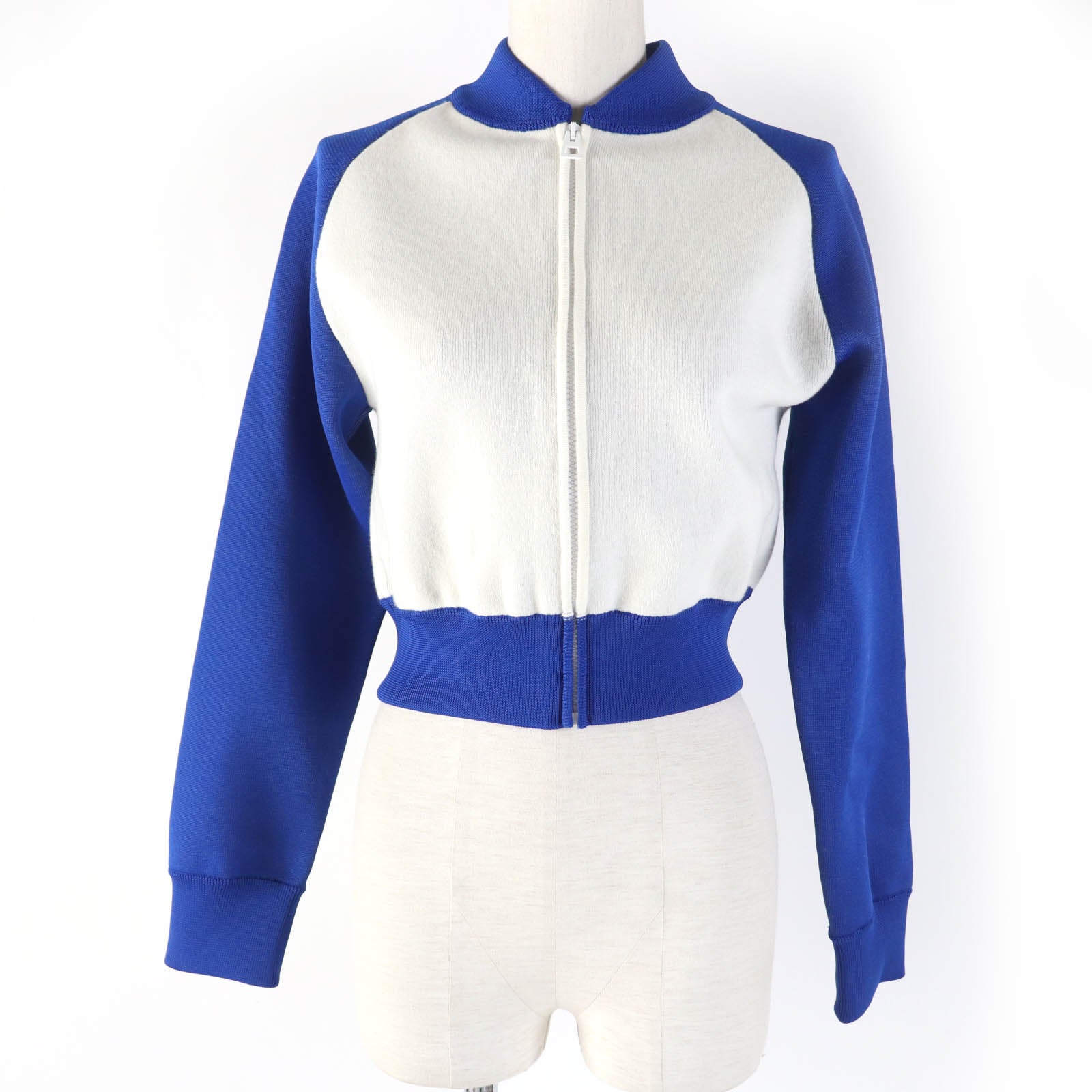 Dior VIBE Cropped Knit Jacket Blue Ivory 38