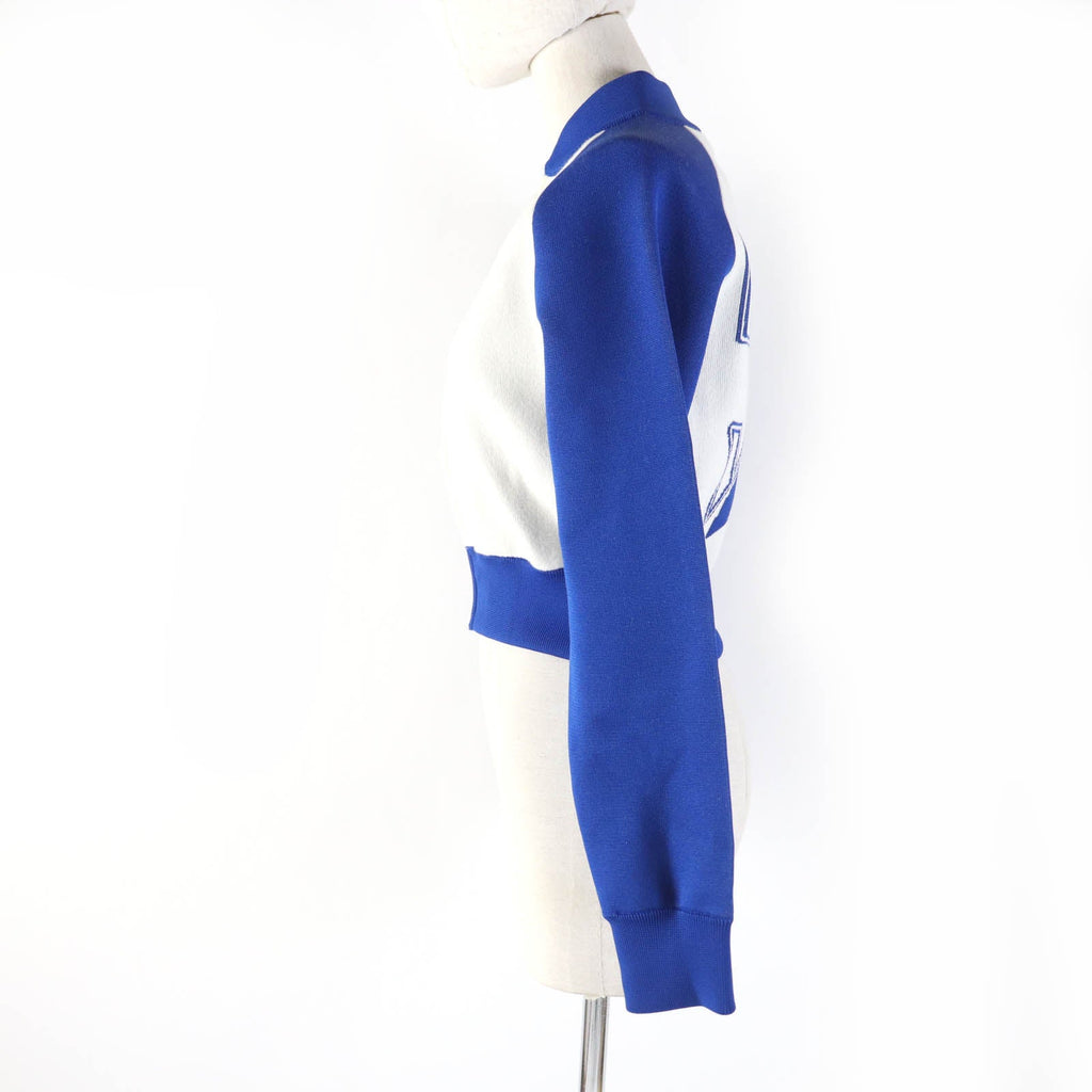 Dior VIBE Cropped Knit Jacket Blue Ivory 38