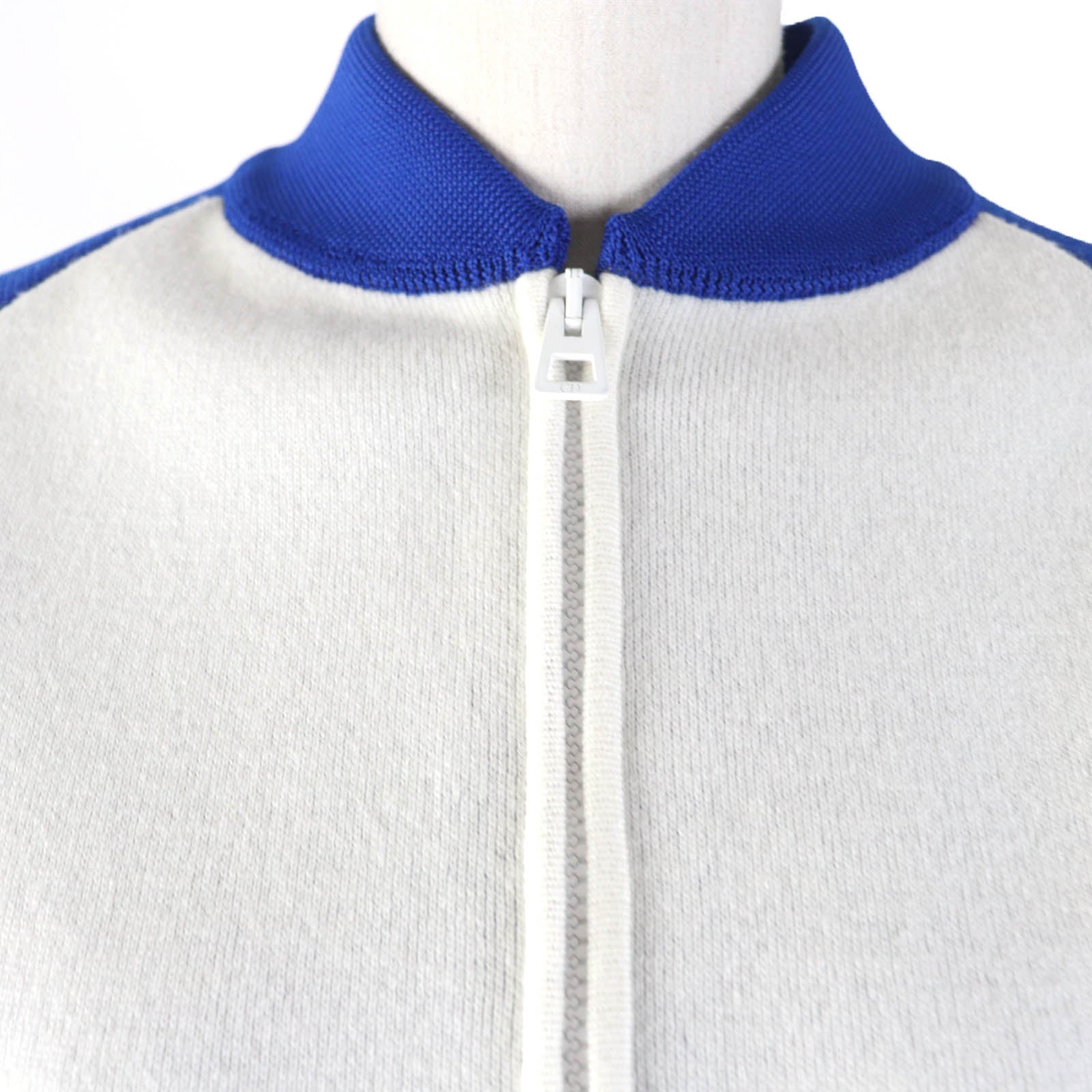 Dior VIBE Cropped Knit Jacket Blue Ivory 38