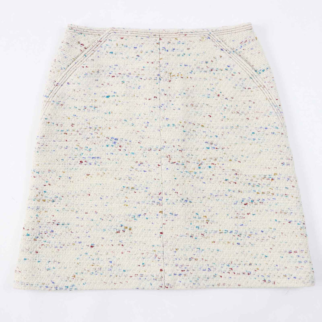 CHANEL Vintage Wool Nylon Trapezoid Skirt 46