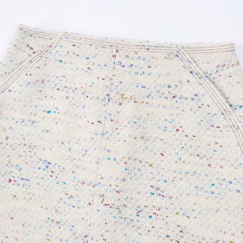 CHANEL Vintage Wool Nylon Trapezoid Skirt 46