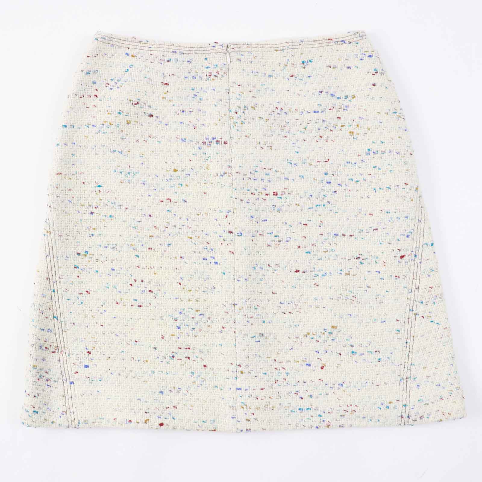 CHANEL Vintage Wool Nylon Trapezoid Skirt 46