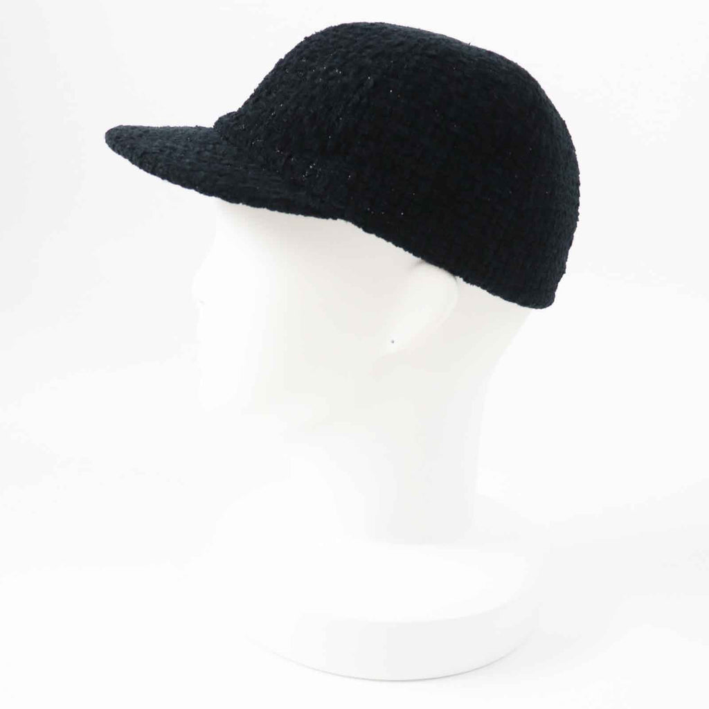 Chanel COCO Mark Tweed Cap Black M