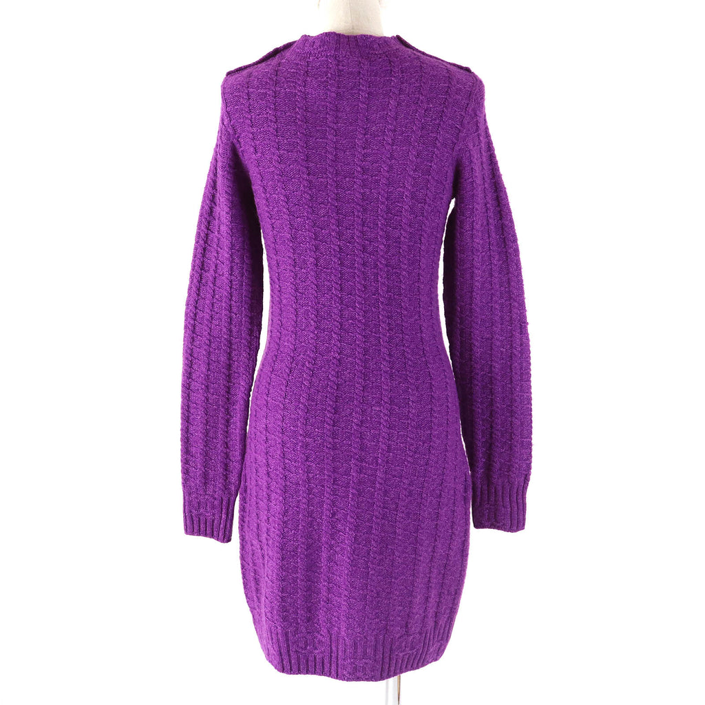 Chanel Wool Cashmere Knit Dress Purple 34