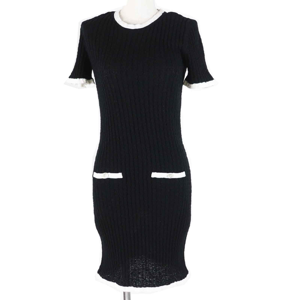 Chanel Cotton Bicolor Short Sleeve Dress