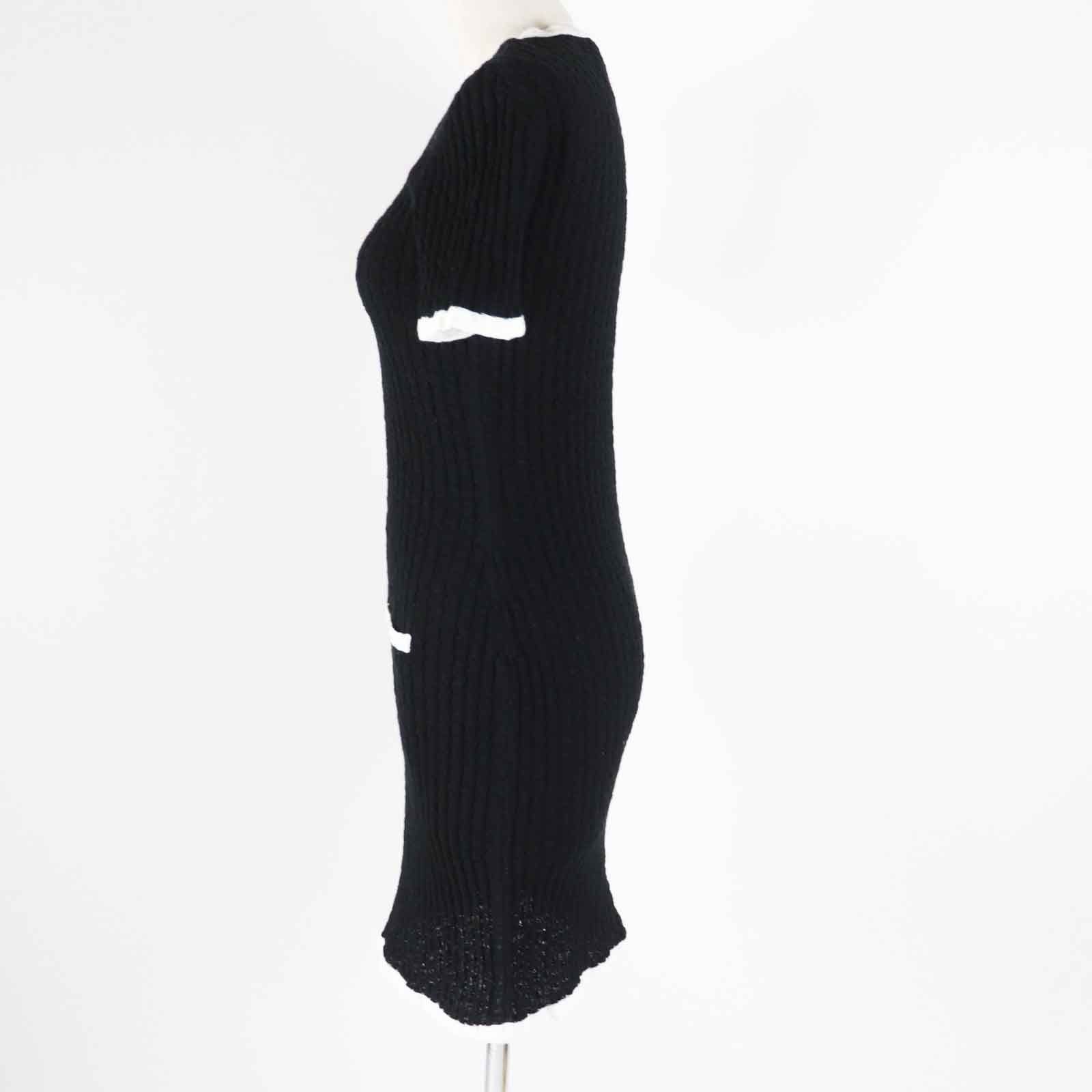 Chanel Cotton Bicolor Short Sleeve Dress