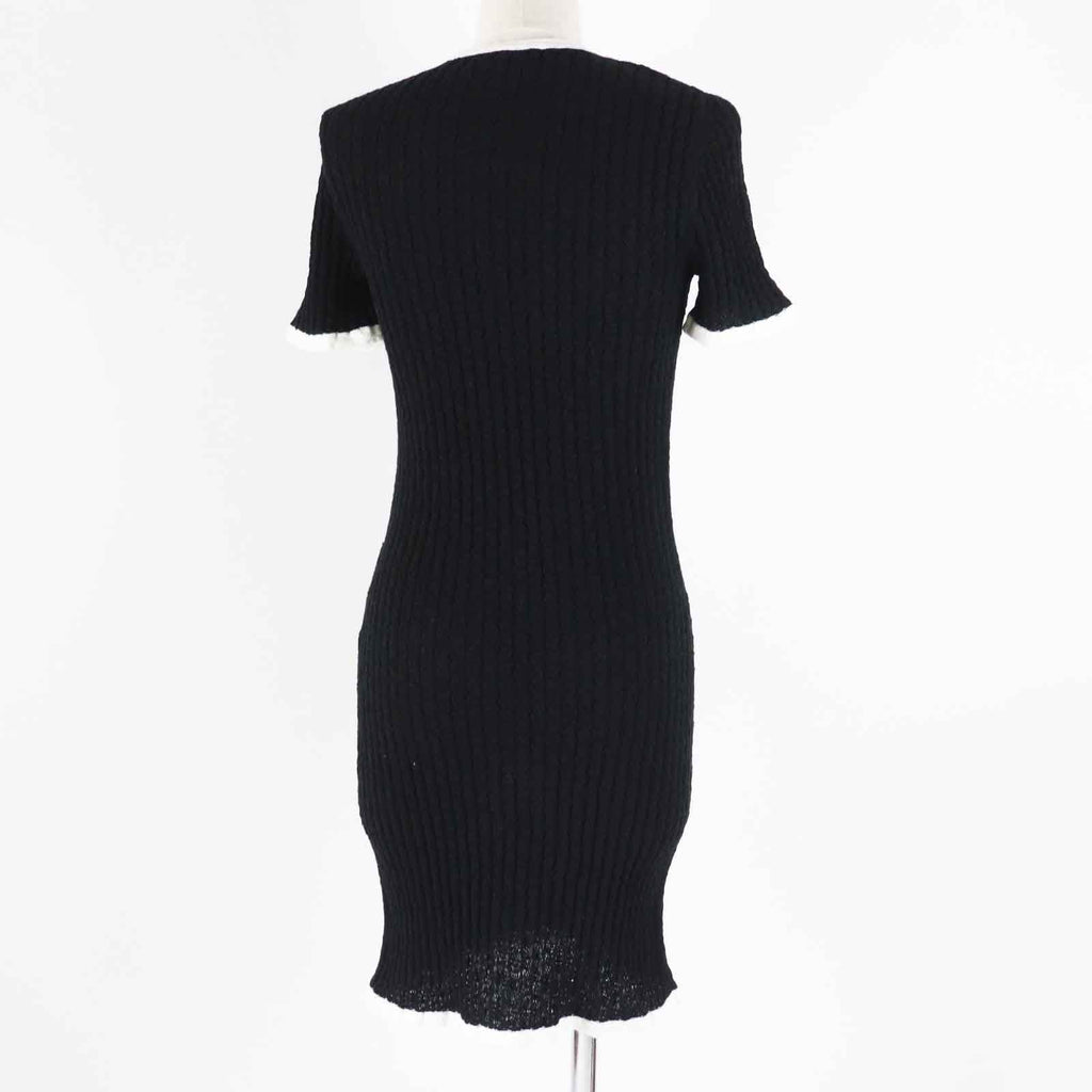 Chanel Cotton Bicolor Short Sleeve Dress