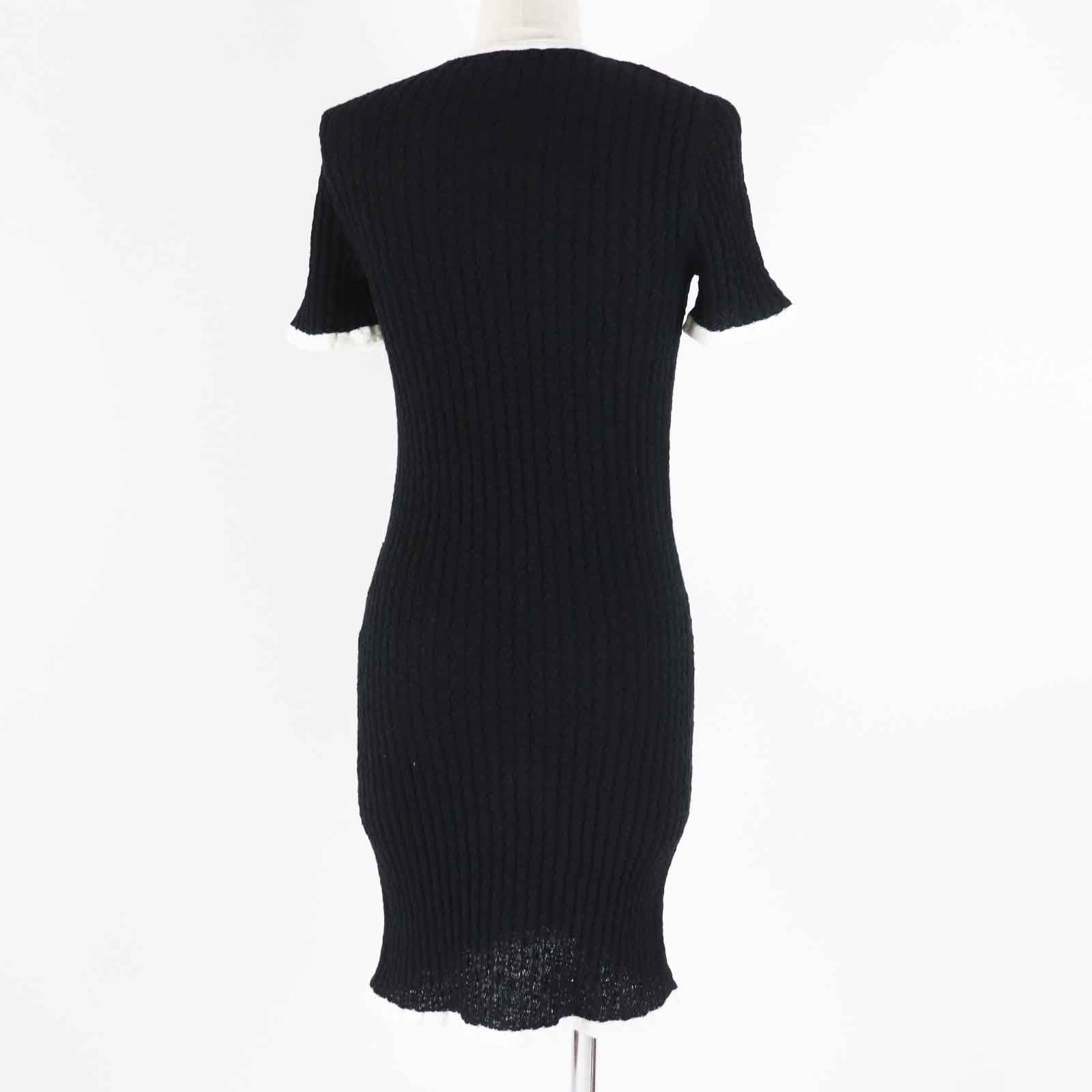 Chanel Cotton Bicolor Short Sleeve Dress