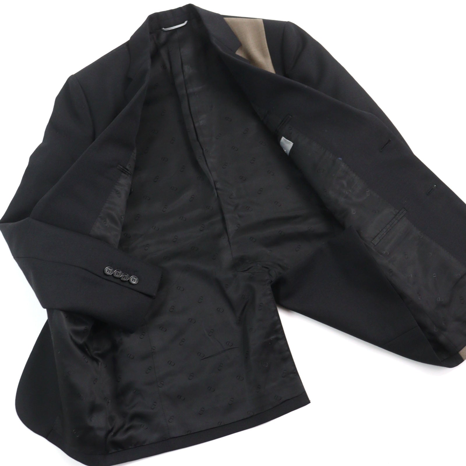 Dior Wool Mohair Single Tailored Jacket Black Beige