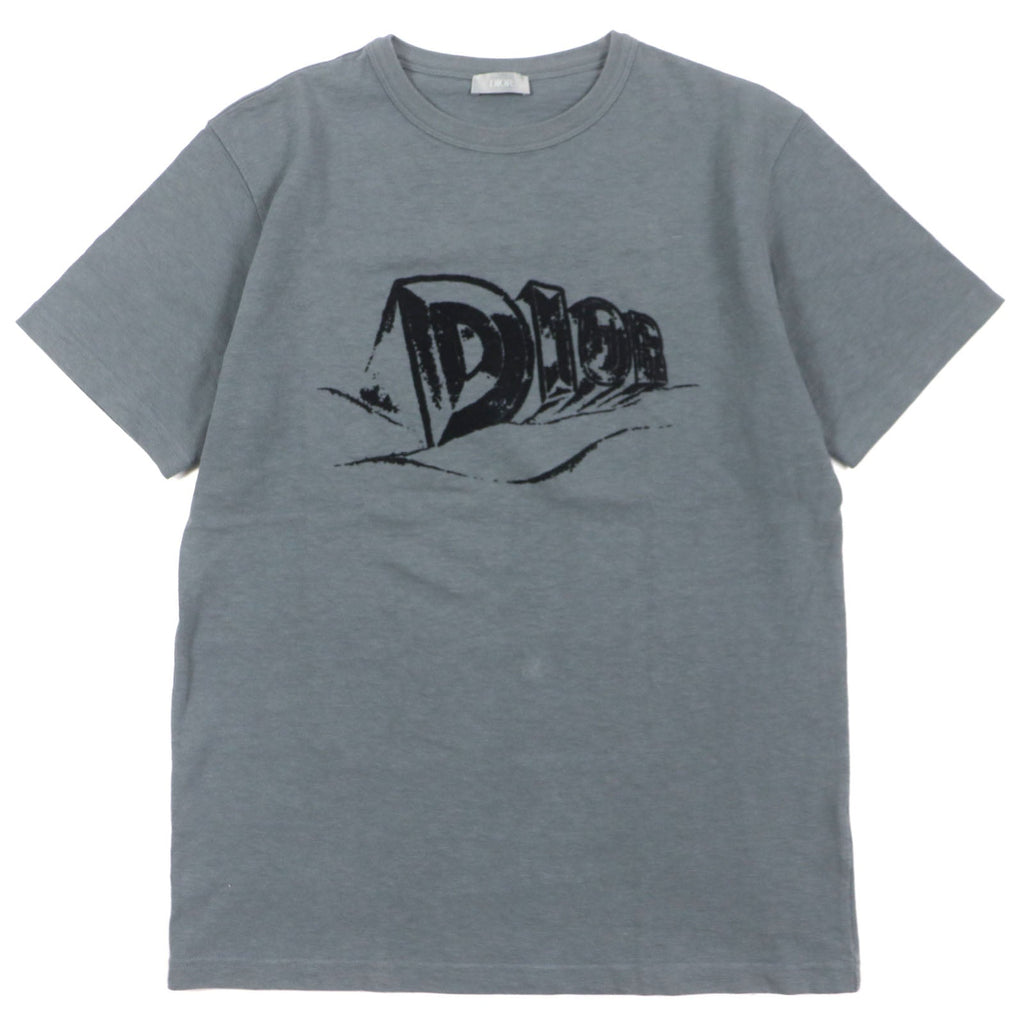 Dior Slub Cotton Jersey T-Shirt Gray S