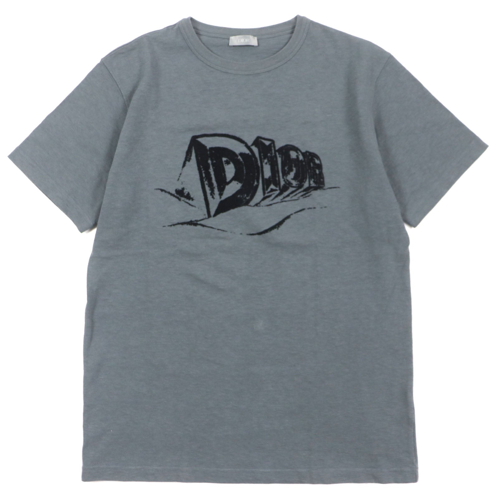 Dior Slub Cotton Jersey T-Shirt Gray S