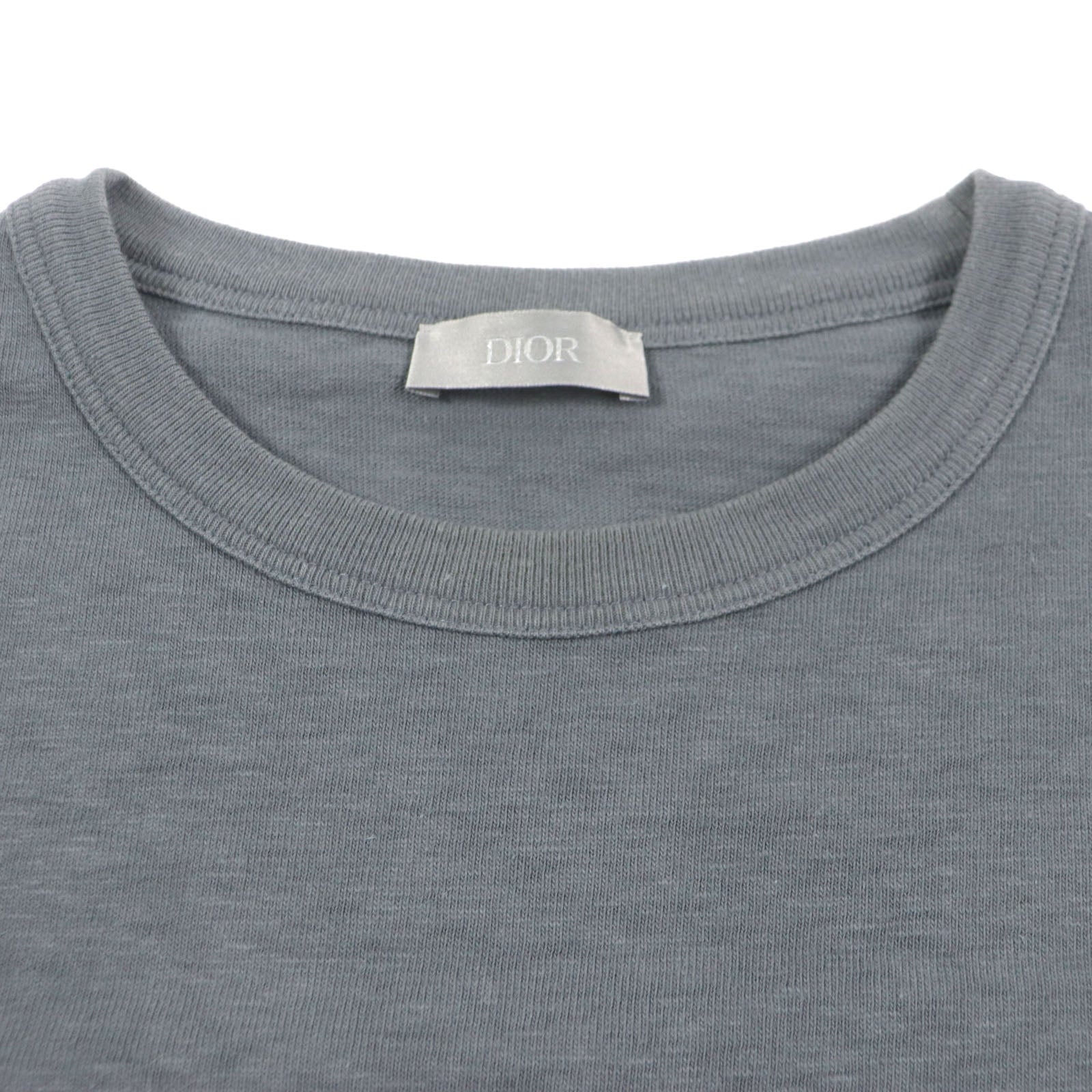 Dior Slub Cotton Jersey T-Shirt Gray S