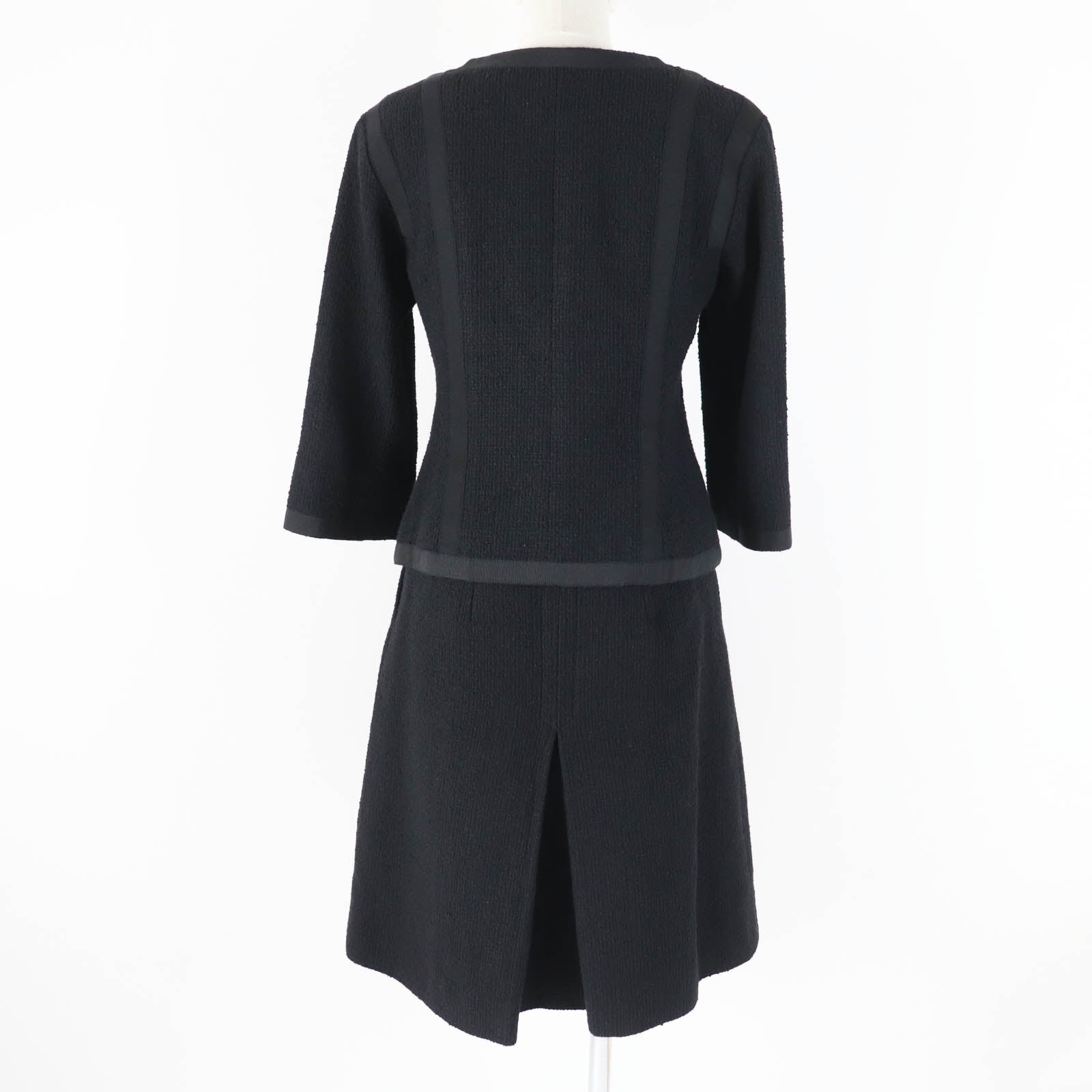 Chanel Cotton Silk Tweed Setup Black 36