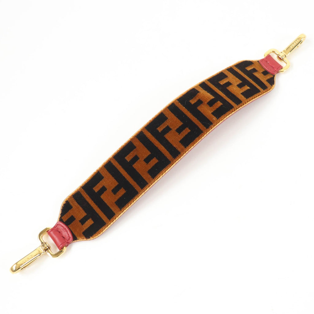 Fendi Mini Strap Velor FF Logo Leather