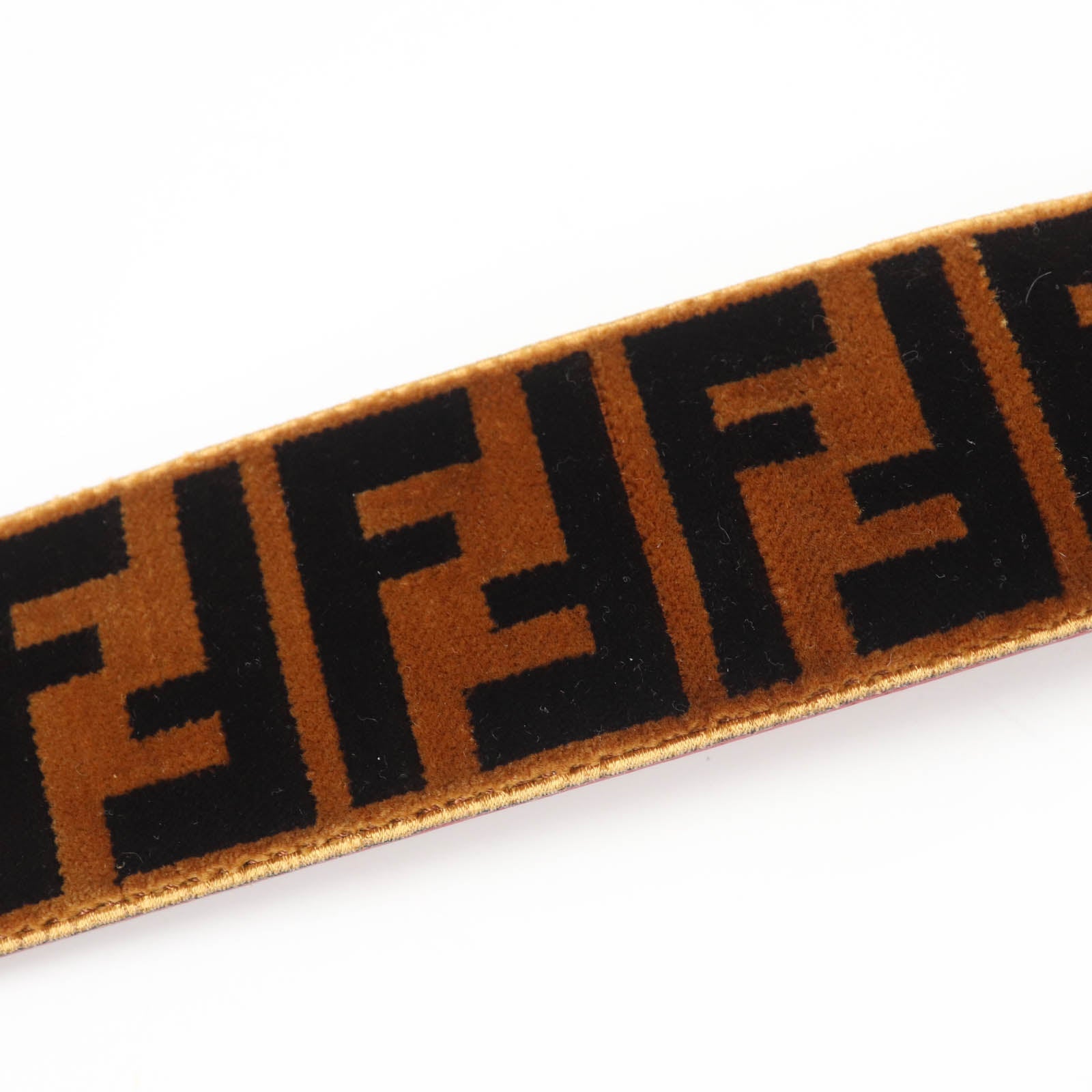 Fendi Mini Strap Velor FF Logo Leather