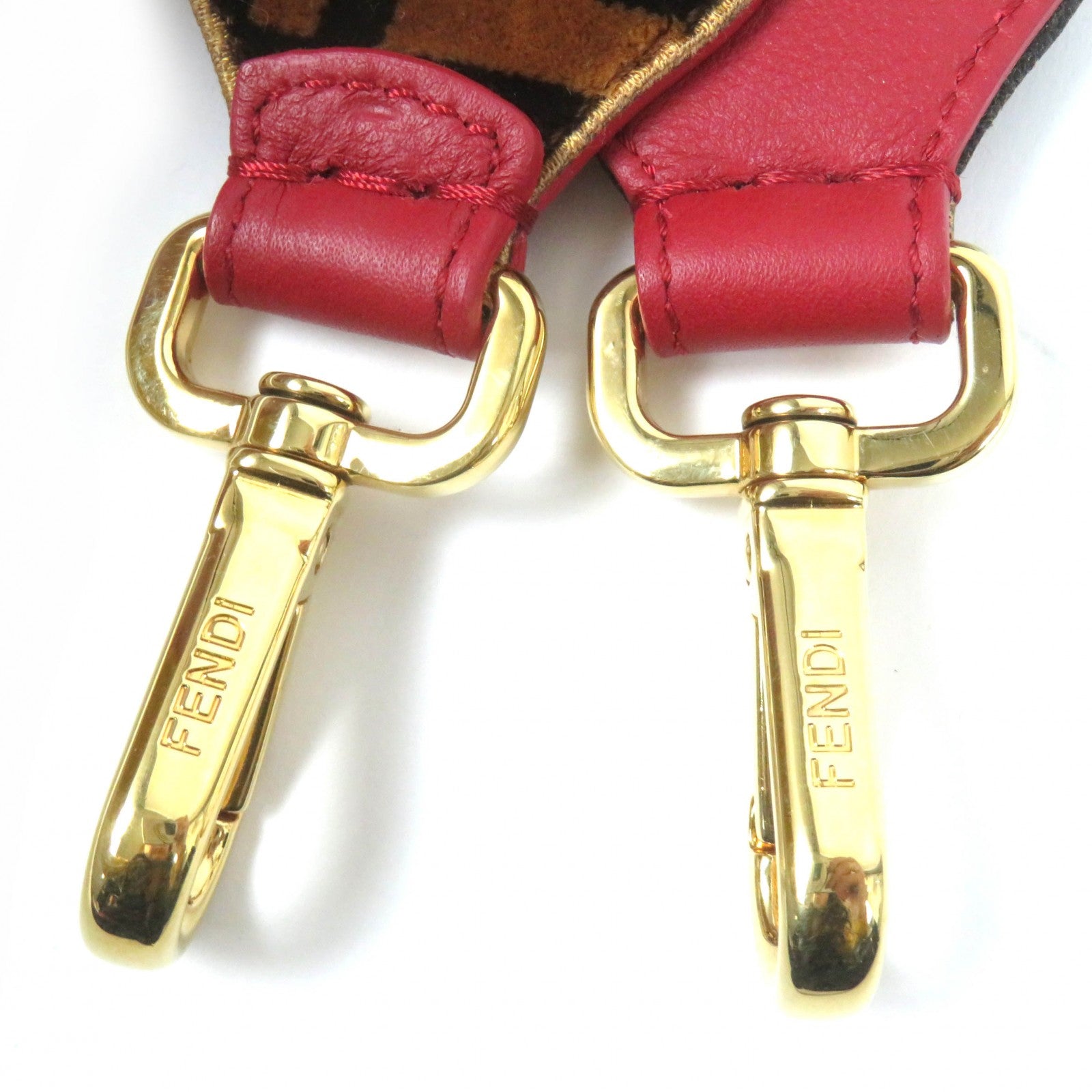 Fendi Mini Strap Velor FF Logo Leather