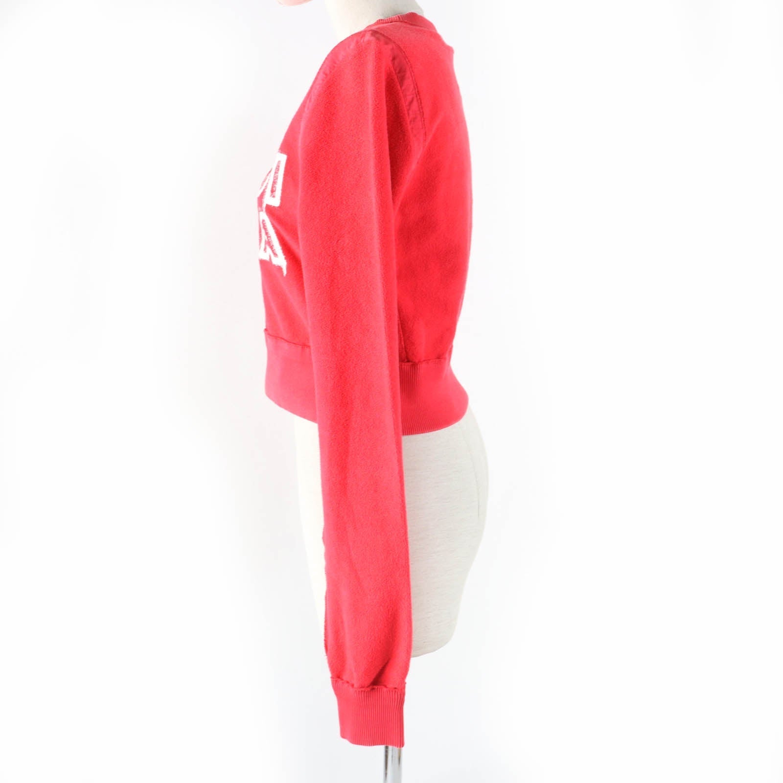 Fendi Logo Sweatshirt XXS Red Cotton Side Zip