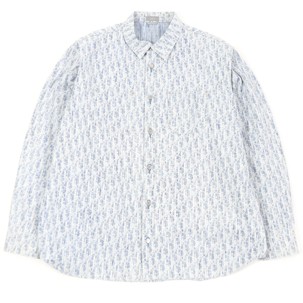 Dior Cotton Oblique Print Denim Shirt