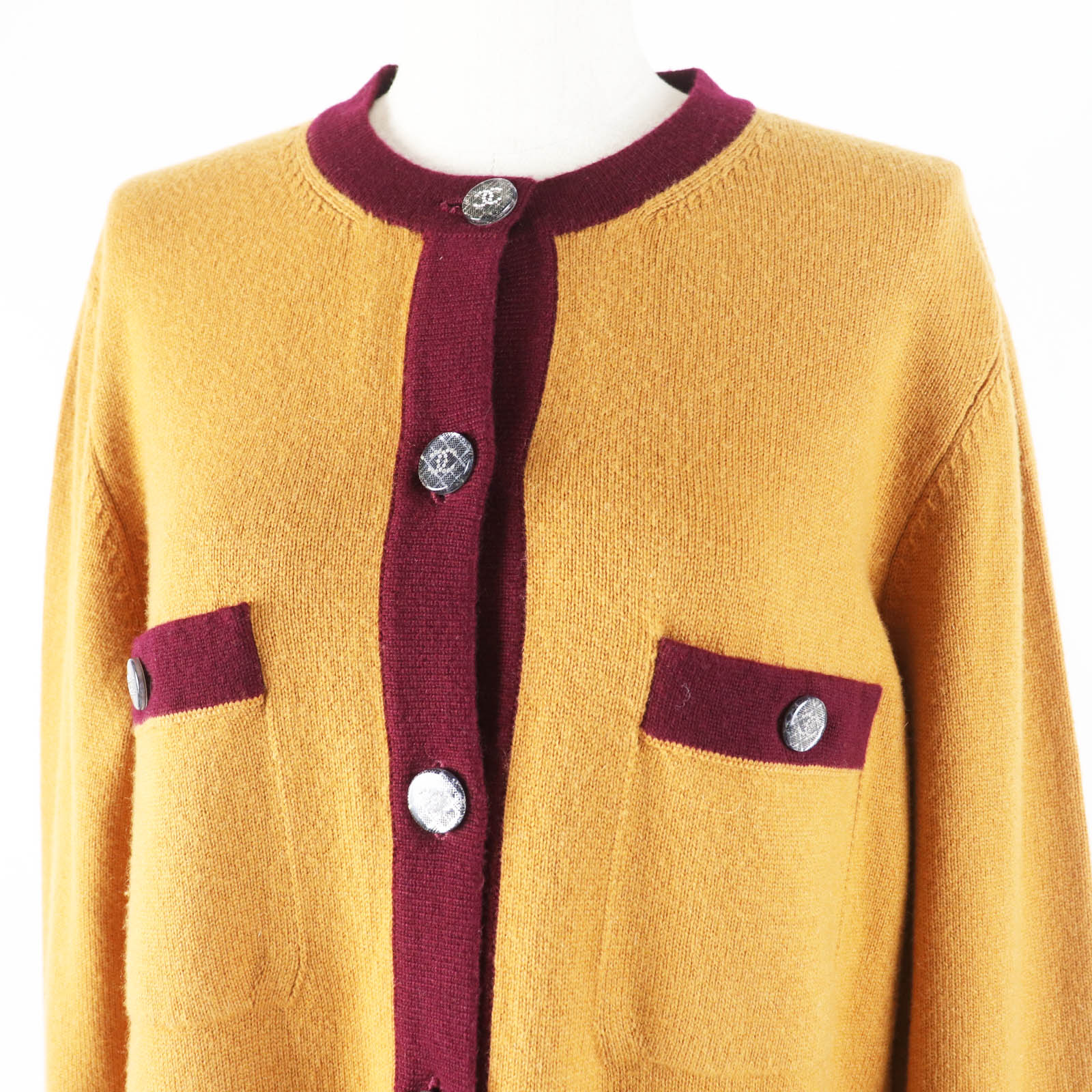 Chanel Cashmere COCO Button Bicolor Knit igan
