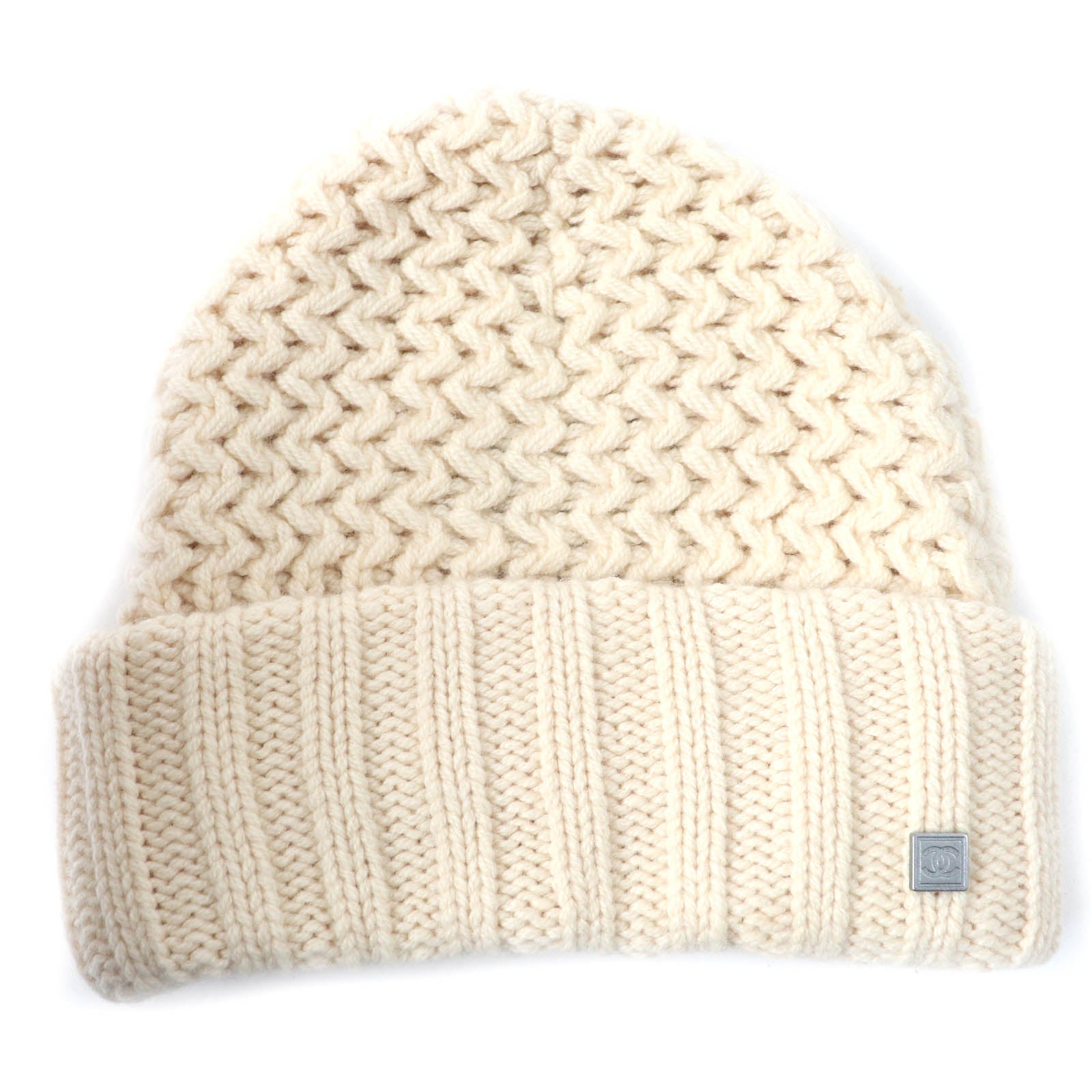 Chanel Cashmere COCO Mark Knit Hat Women