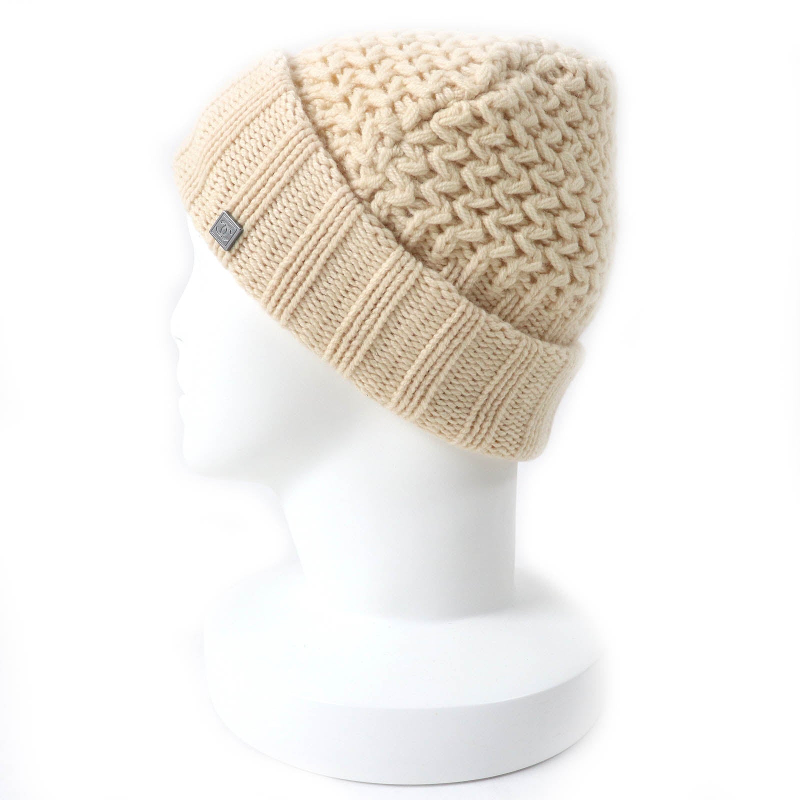 Chanel Cashmere COCO Mark Knit Hat Women