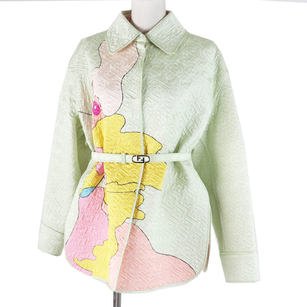 Fendi Silk FF Logo Quilted Jacket Women