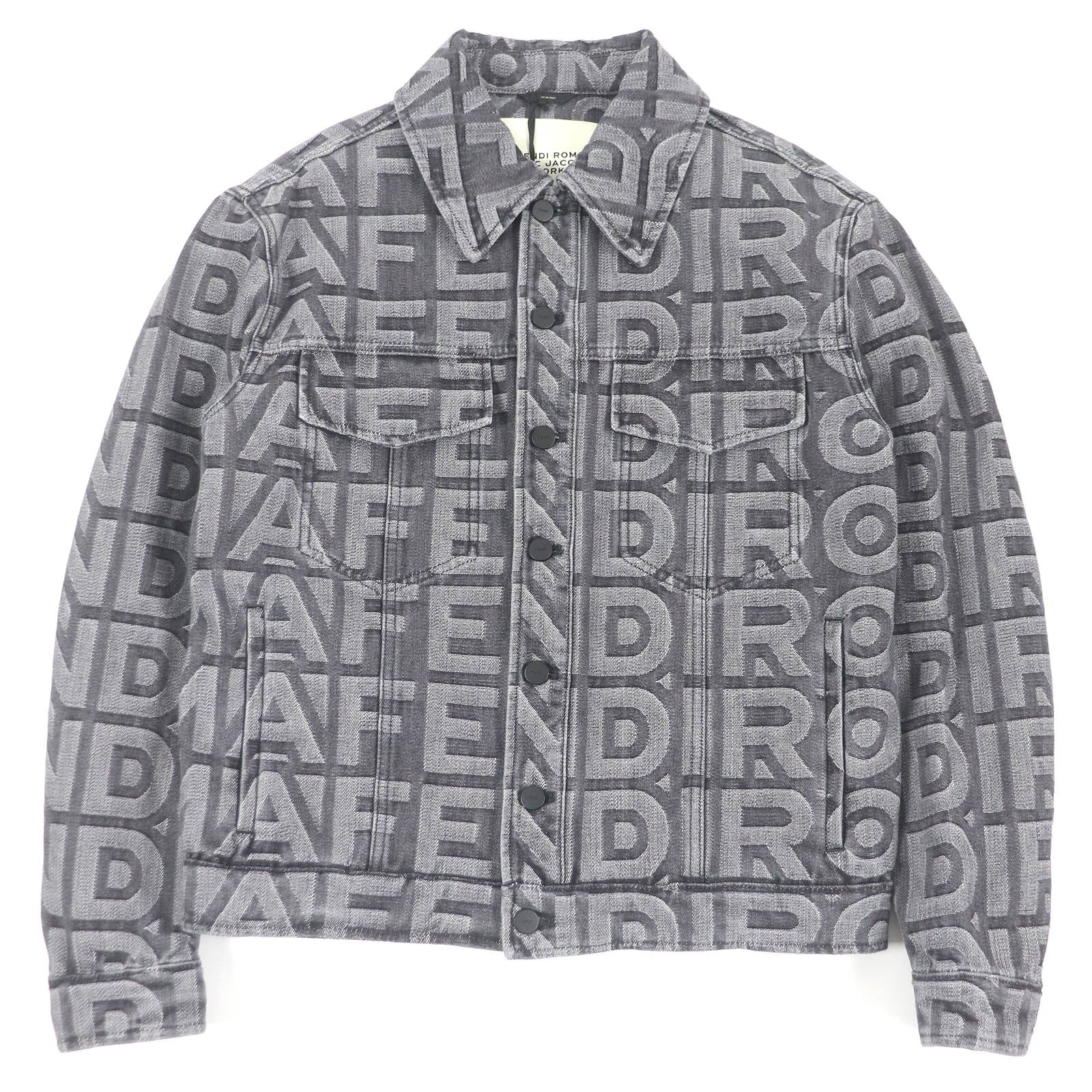 Fendi Marc Jacobs Logo Trucker Jacket Black