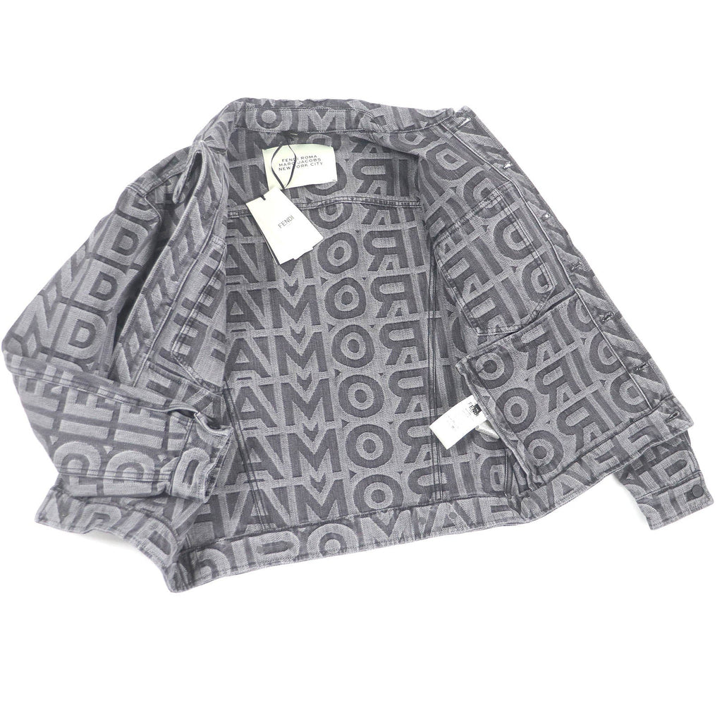 Fendi Marc Jacobs Logo Trucker Jacket Black