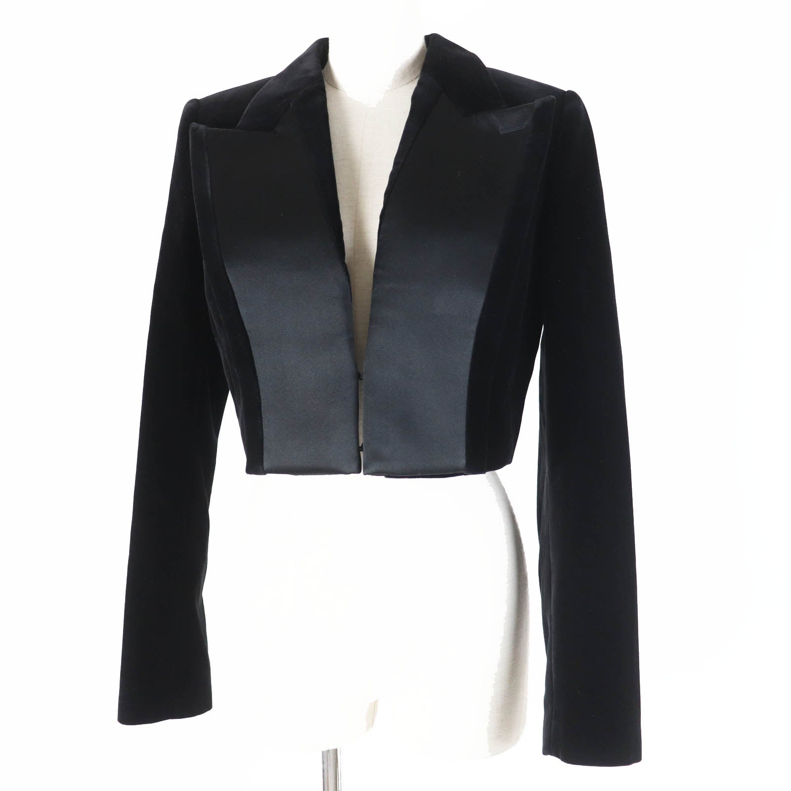 Fendi Velvet Cropped Jacket Black 40 Women