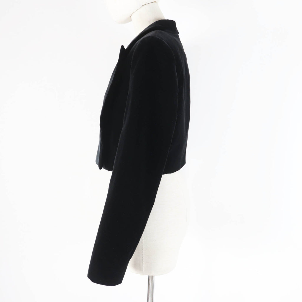 Fendi Velvet Cropped Jacket Black 40 Women