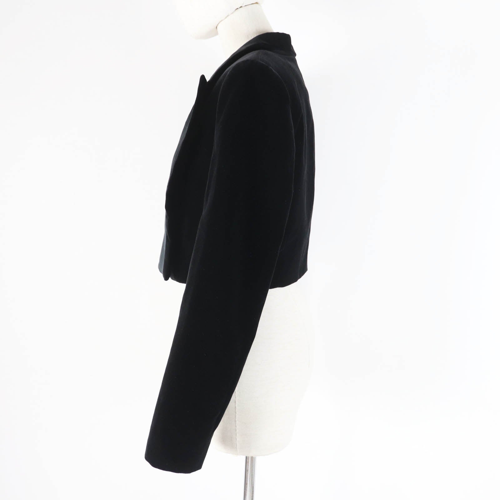 Fendi Velvet Cropped Jacket Black 40 Women
