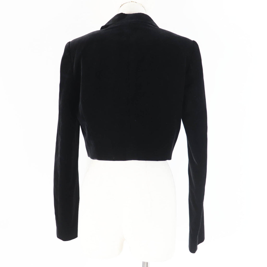 Fendi Velvet Cropped Jacket Black 40 Women